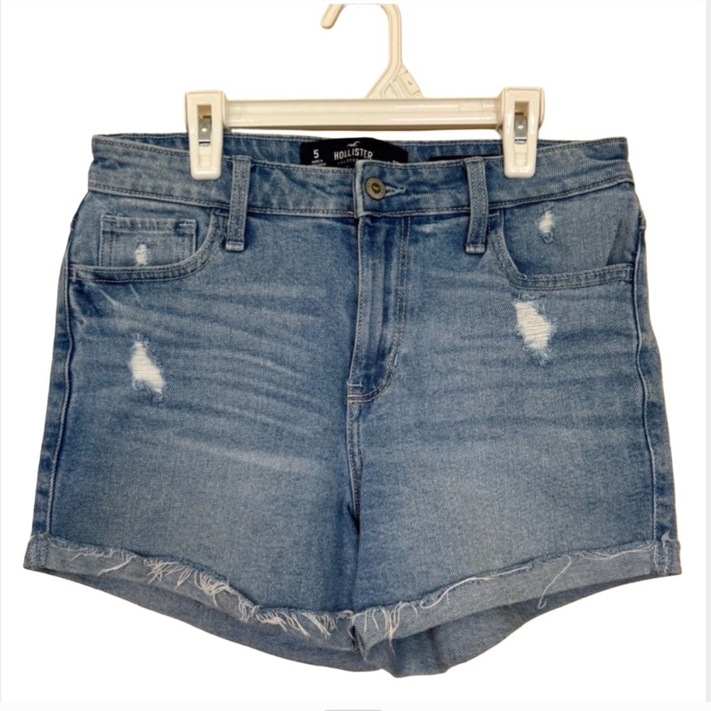 Hollister Light Blue High-Rise Jean Shorts Size 5